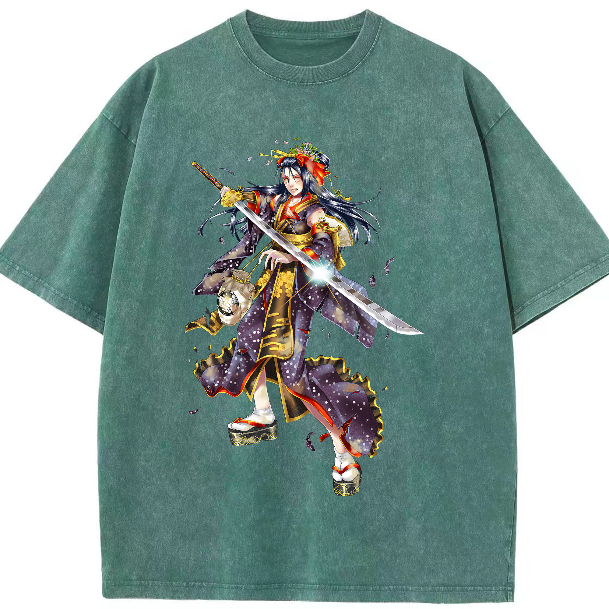 （画像用） 刀剣乱舞 Touken Ranbu 綿100% ヴィンテージ風 半袖Tシャツ（フロントプリント）